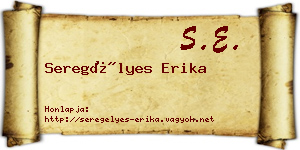 Seregélyes Erika névjegykártya