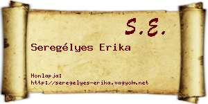 Seregélyes Erika névjegykártya